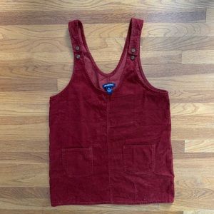 CORDUROY MAROON OVERALL DRESS XL